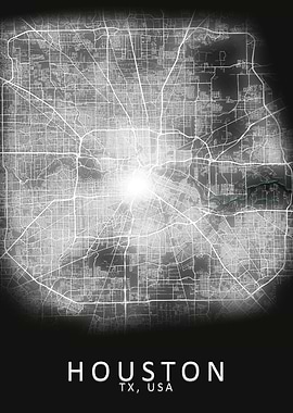 Houston LED Glow City Map