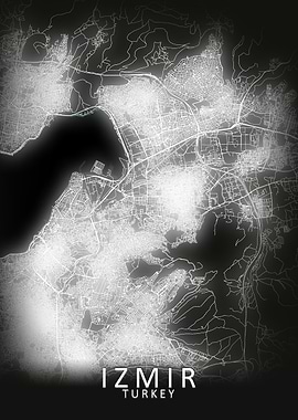 Izmir LED Glow City Map
