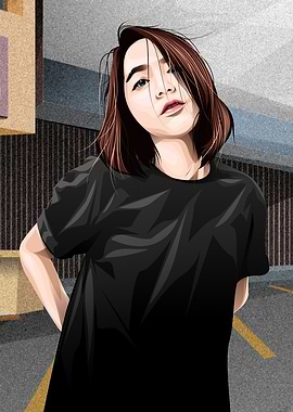 Girl in Black TShirt