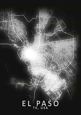 El Paso LED Glow City Map