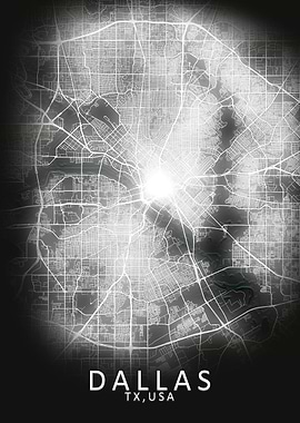 Dallas LED Glow City Map