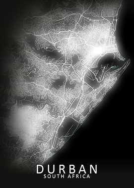 Durban LED Glow City Map