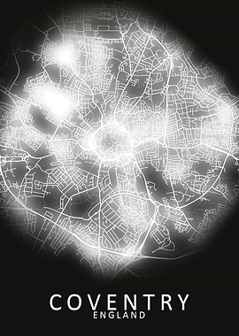 Coventry LED Glow City Map