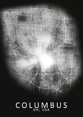 Columbus LED Glow City Map