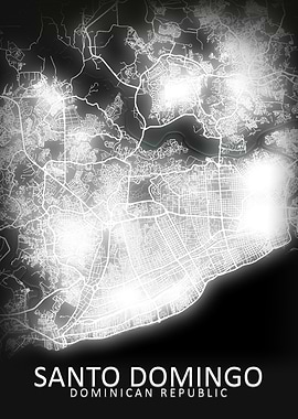 Santo Domingo LED Glow Map