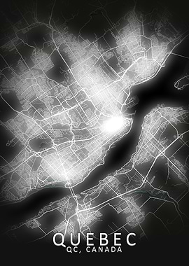 Quebec LED Glow City Map