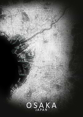 Osaka LED Glow City Map