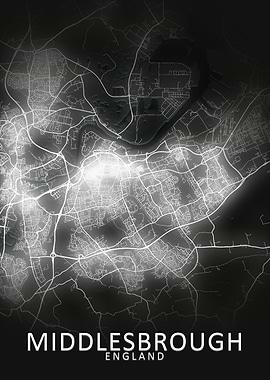Middlesbrough LED Glow Map