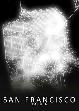 San Francisco LED Glow Map