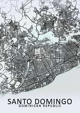 Santo Domingo White Map
