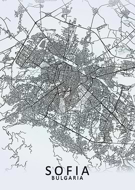Sofia White City Map