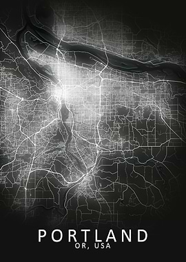 Portland LED Glow City Map
