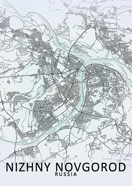 Nizhny Novgorod White Map