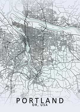 Portland White City Map