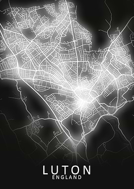 Luton LED Glow City Map