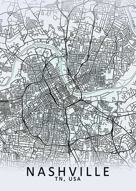 Nashville,White city map