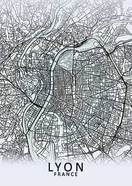 Lyon White City Map