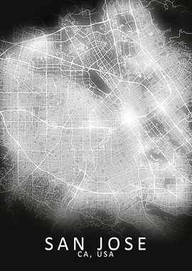 San Jose LED Glow City Map