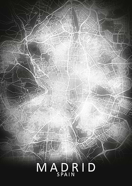 Madrid LED Glow City Map