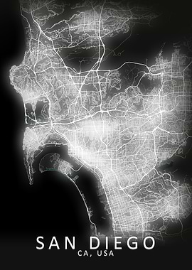 San Diego LED Glow CityMap