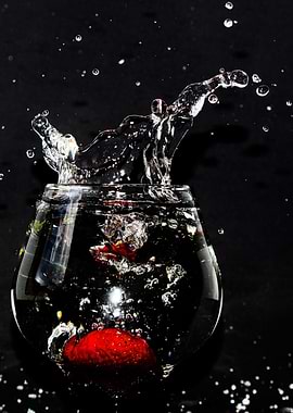 Water macro on glass