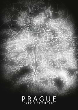 Prague LED Glow City Map