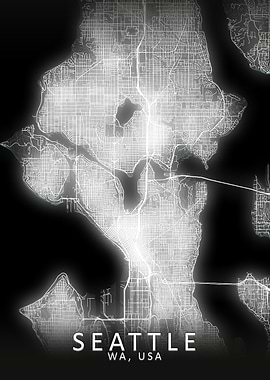 Seattle LED Glow City Map