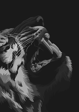 Alone tiger monochrome