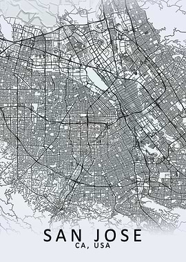 San Jose White City Map