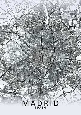 Madrid White City Map