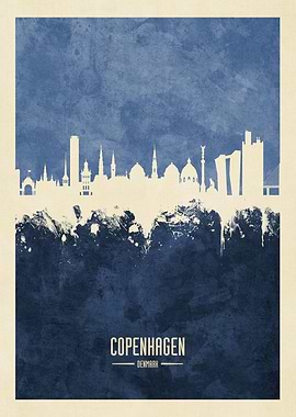 Copenhagen Denmark Skyline