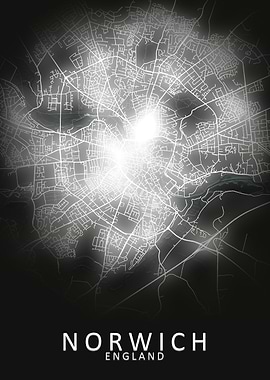 Norwich LED Glow City Map