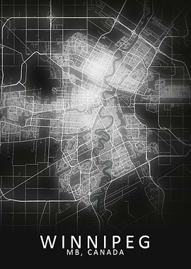 Winnipeg LED Glow City Map