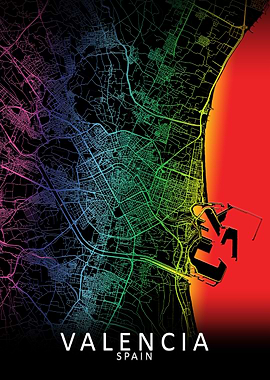 Valencia Rainbow City Map