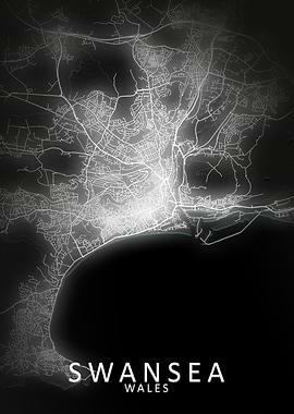Swansea LED Glow City Map