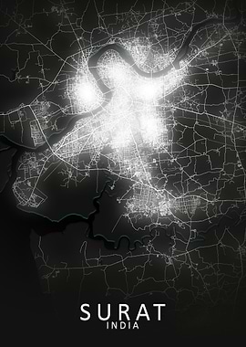 Surat LED Glow City Map