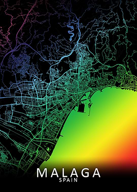 Malaga Rainbow City Map