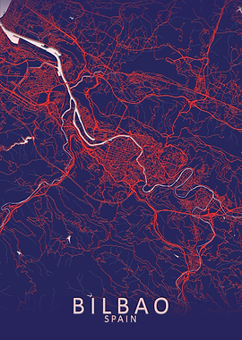 Bilbao Blue City Map
