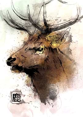 Watercolor Deer