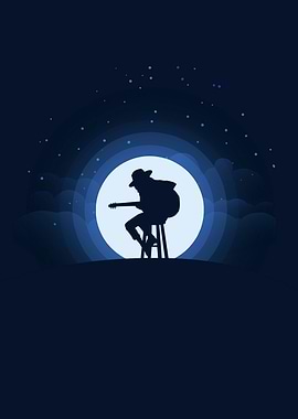 Moon Landscape Guitar