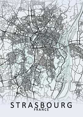Strasbourg White City Map