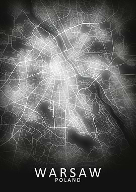 Warsaw LED Glow City Map