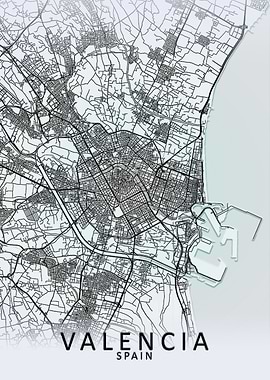 Valencia White City Map
