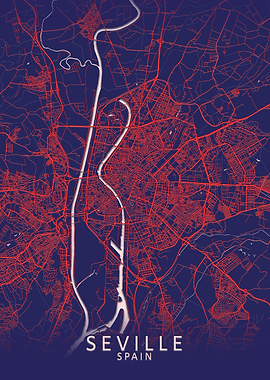 Seville Blue City Map