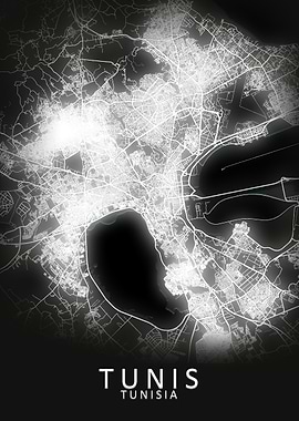 Tunis LED Glow City Map