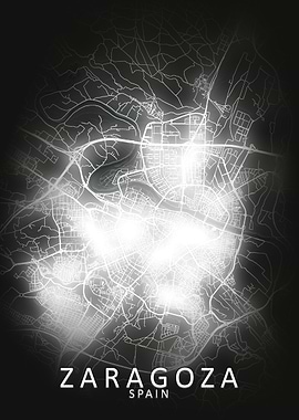 Zaragoza LED Glow City Map