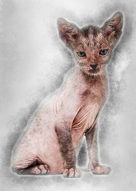 Kitten Lykoi cat 7 weeks o