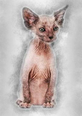 Kitten Lykoi cat 7 weeks o