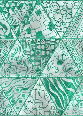 Abstract Turquoise Figures