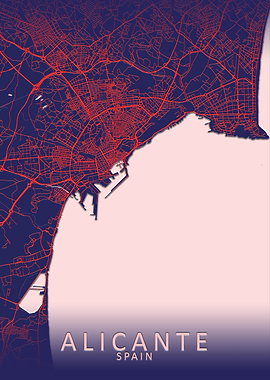 Alicante Blue City Map